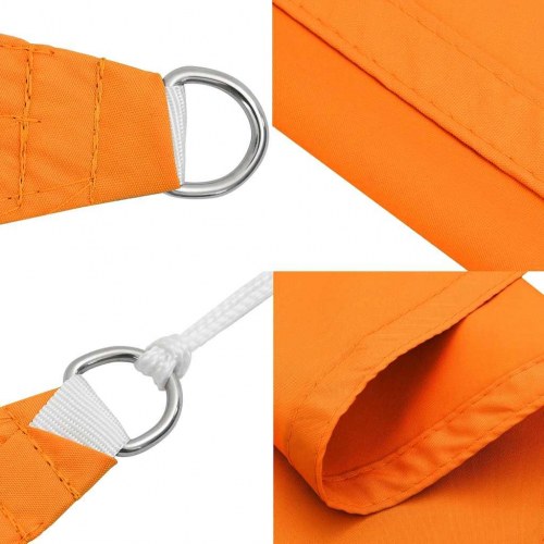 Solsejl trekant 7 × 5 × 5 m - 100 % polyester, orange