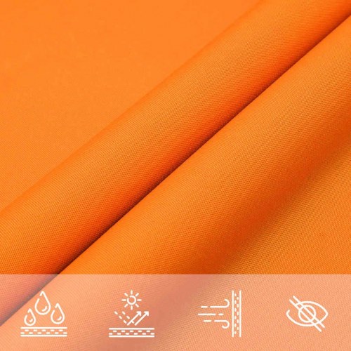 Solsejl trekant 7 × 5 × 5 m - 100 % polyester, orange