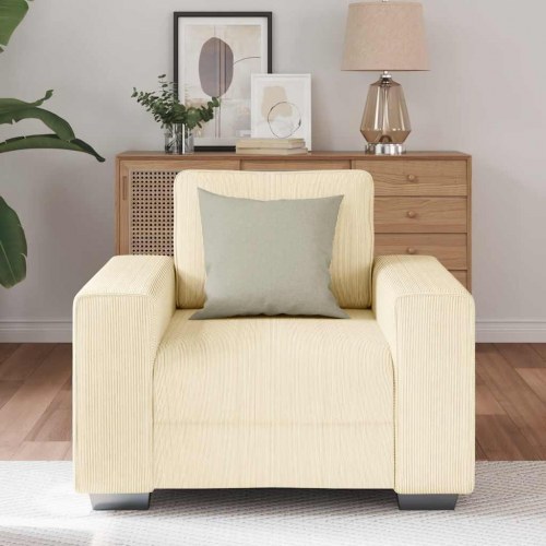 Sofastol 60 cm fløjlsstof cremefarvet