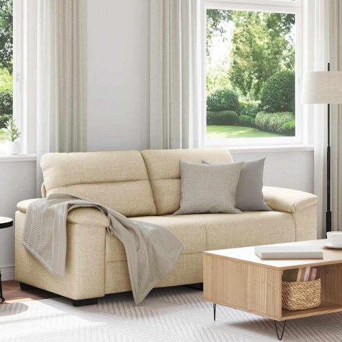2-personers sofa i stof - 180 × 81 × 84 cm, cremefarvet