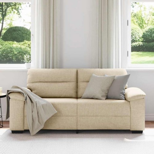 2-personers sofa i stof - 180 × 81 × 84 cm, cremefarvet