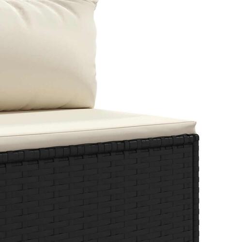 Loungesæt til haven 6 dele med hynder polyrattan sort