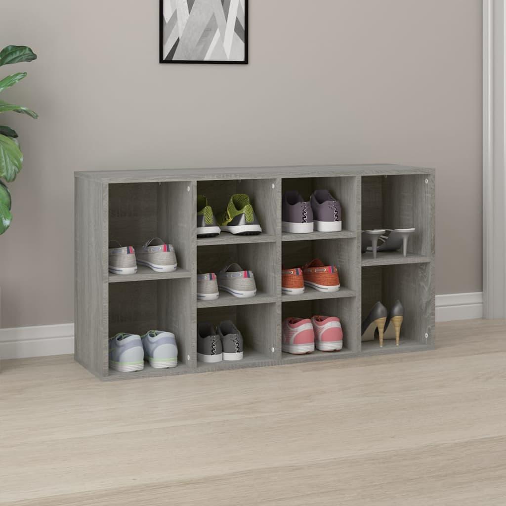 Skobænk 103x30x55 cm konstrueret træ Grå sonoma-eg