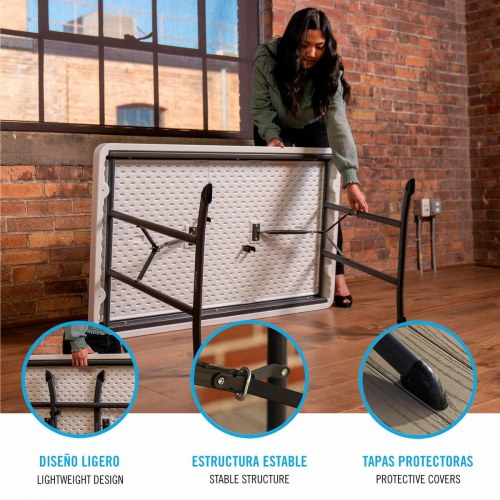 Lifetime sammenklappeligt bord - hvid, 122 × 76 × 74 cm