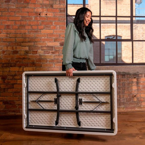 Lifetime sammenklappeligt bord - hvid, 122 × 76 × 74 cm