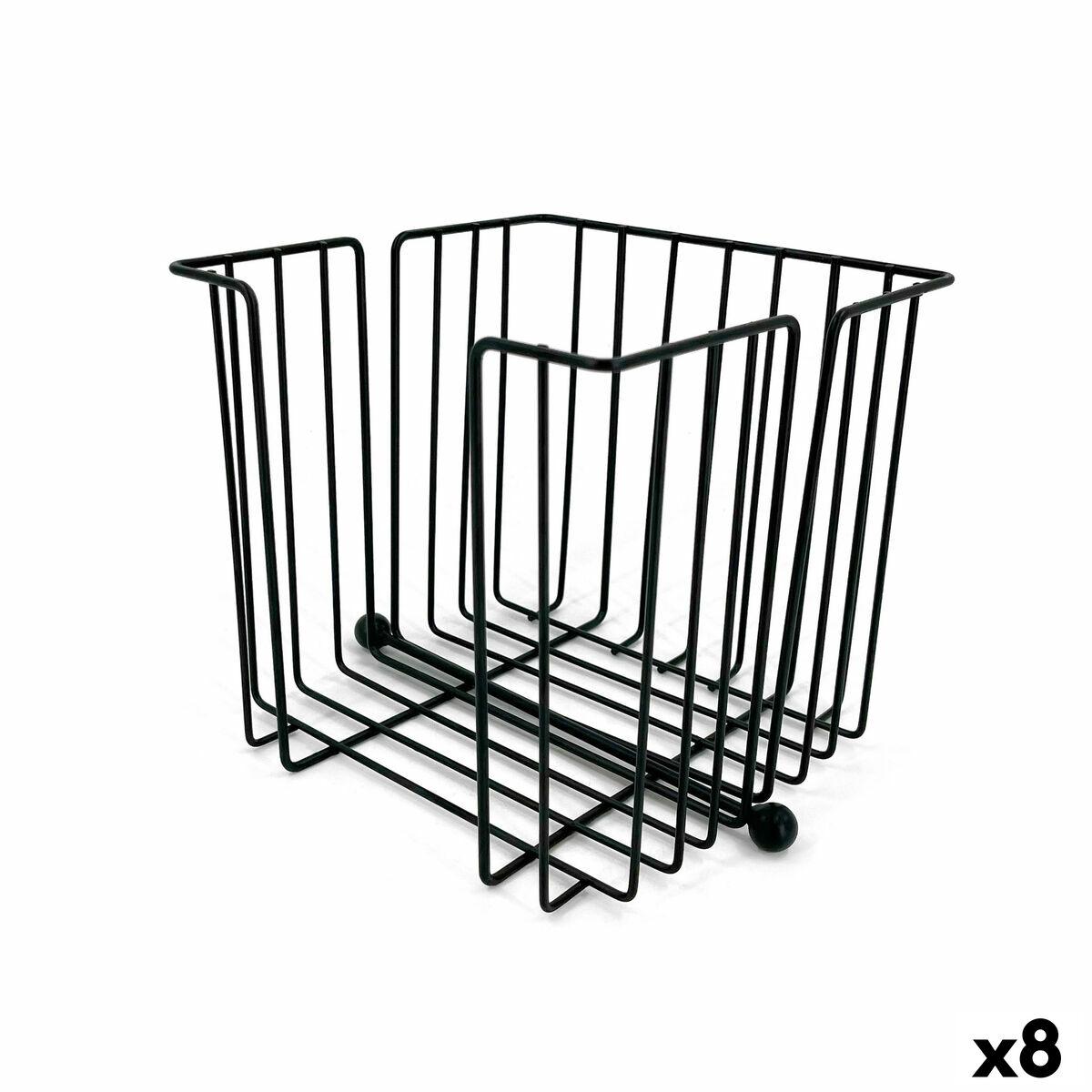 Servietholder My Bar Sort Metal 19 x 19 x 18 cm (8 enheder)
