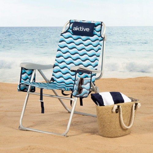 Aktive strandstol - vandafvisende, justerbar, 48 × 95 × 78 cm (sæt á 2)