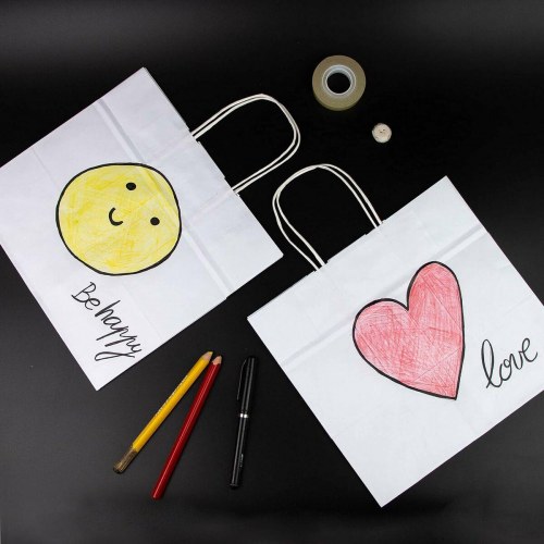 Algon papirposer - Hvid 26 × 17 × 26 cm, 3 dele (24 stk)