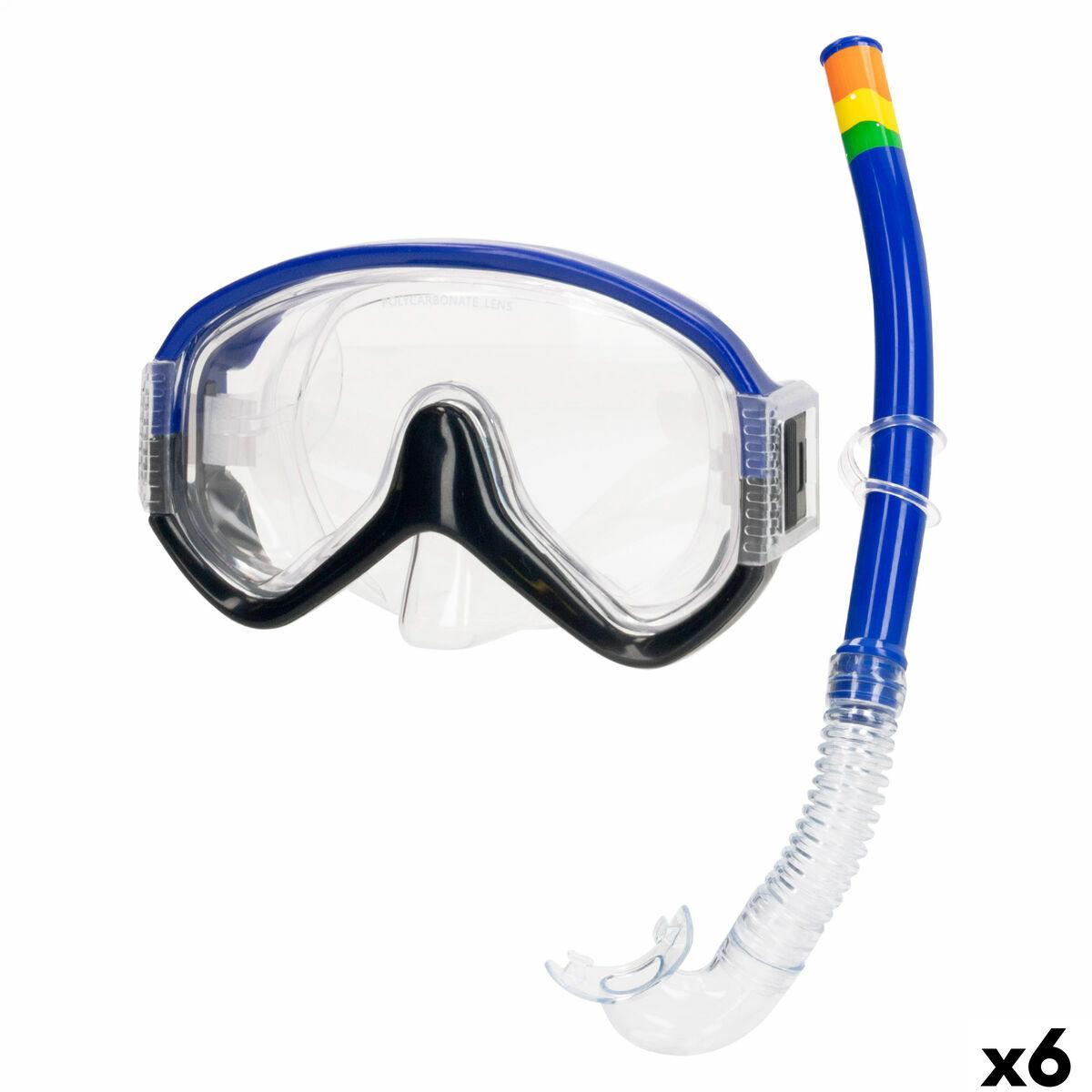 AquaSport snorkelsæt - maske og rør, blå (6 stk.)
