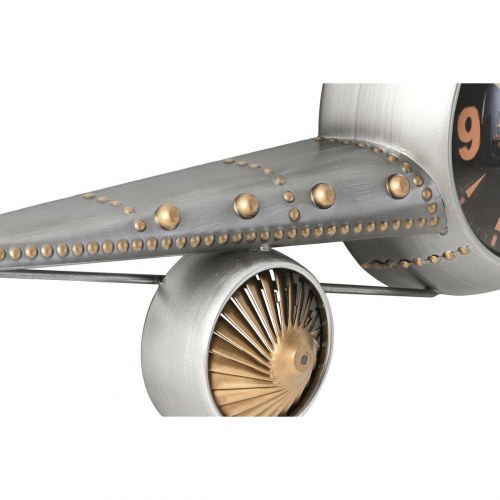 Vægur - fly, vintage, gylden/sølv, metal, 114 × 11 × 40 cm