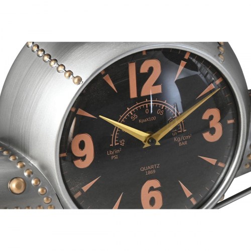 Vægur - fly, vintage, gylden/sølv, metal, 114 × 11 × 40 cm