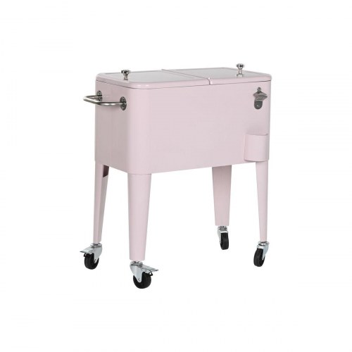Køleboks på hjul - pink, stål/polypropylen, 74 × 43 × 80 cm