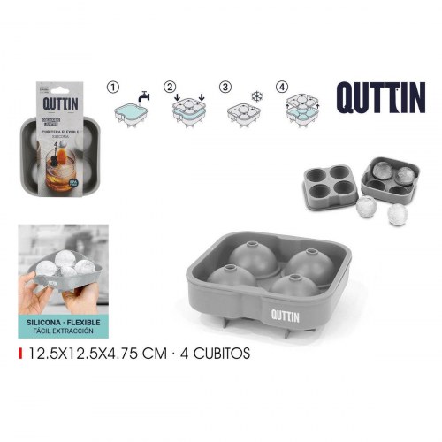 Quttin isterningeform i silikone - 12,5 × 12,5 × 4,75 cm (24 stk)