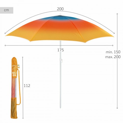 Aktive solskærm/parasol, multifarvet - 200 cm (6 stk.)