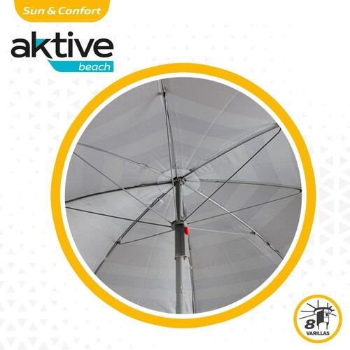 Aktive parasol Ø160 cm - blå/rød striber, UV50 (12 stk)
