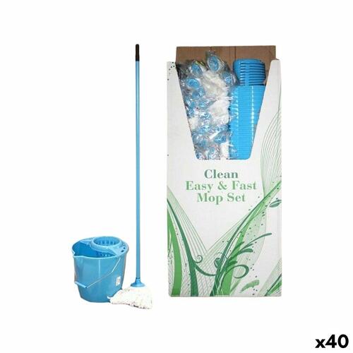Spand og moppesæt La Mopperia Azul Blå (40 enheder)