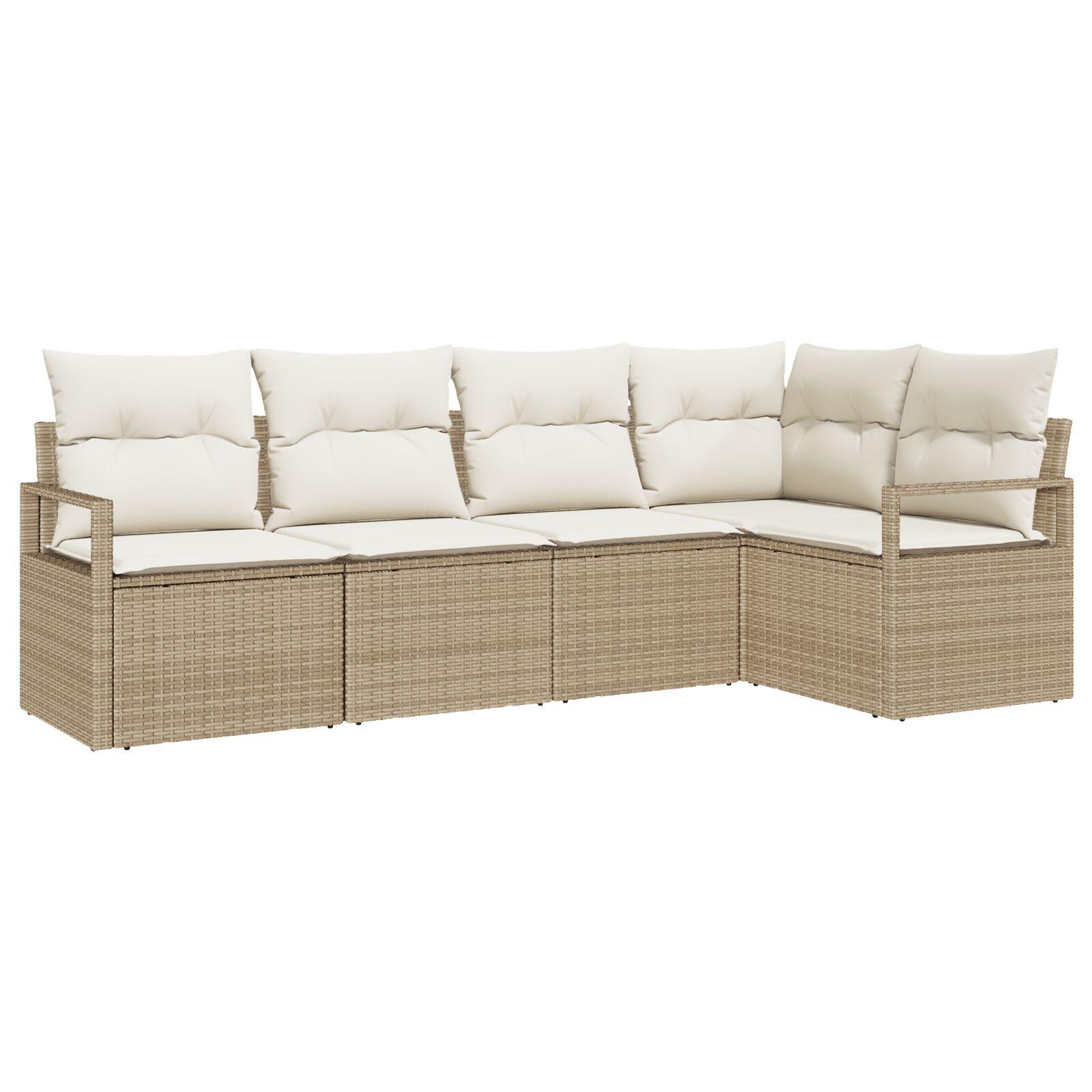 Havesofa Sæt med pude med opbevaring 5 stk Beige og creme