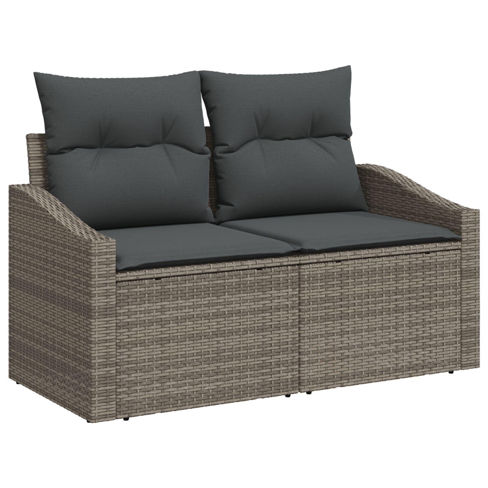 Havesofa Sæt med pude med opbevaring 7 stk Grå 55 x 55 x 37 cm