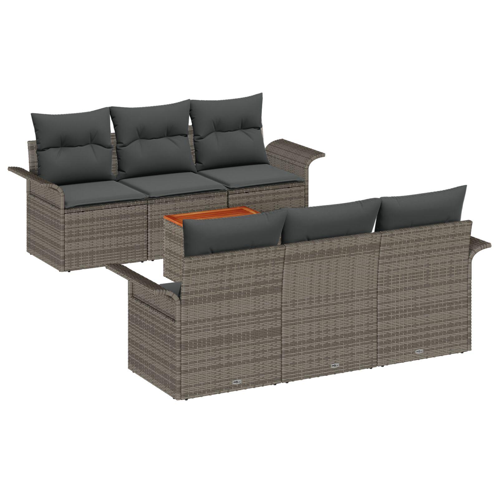 Havesofa Sæt med pude med opbevaring 7 stk Grå 55 x 55 x 37 cm