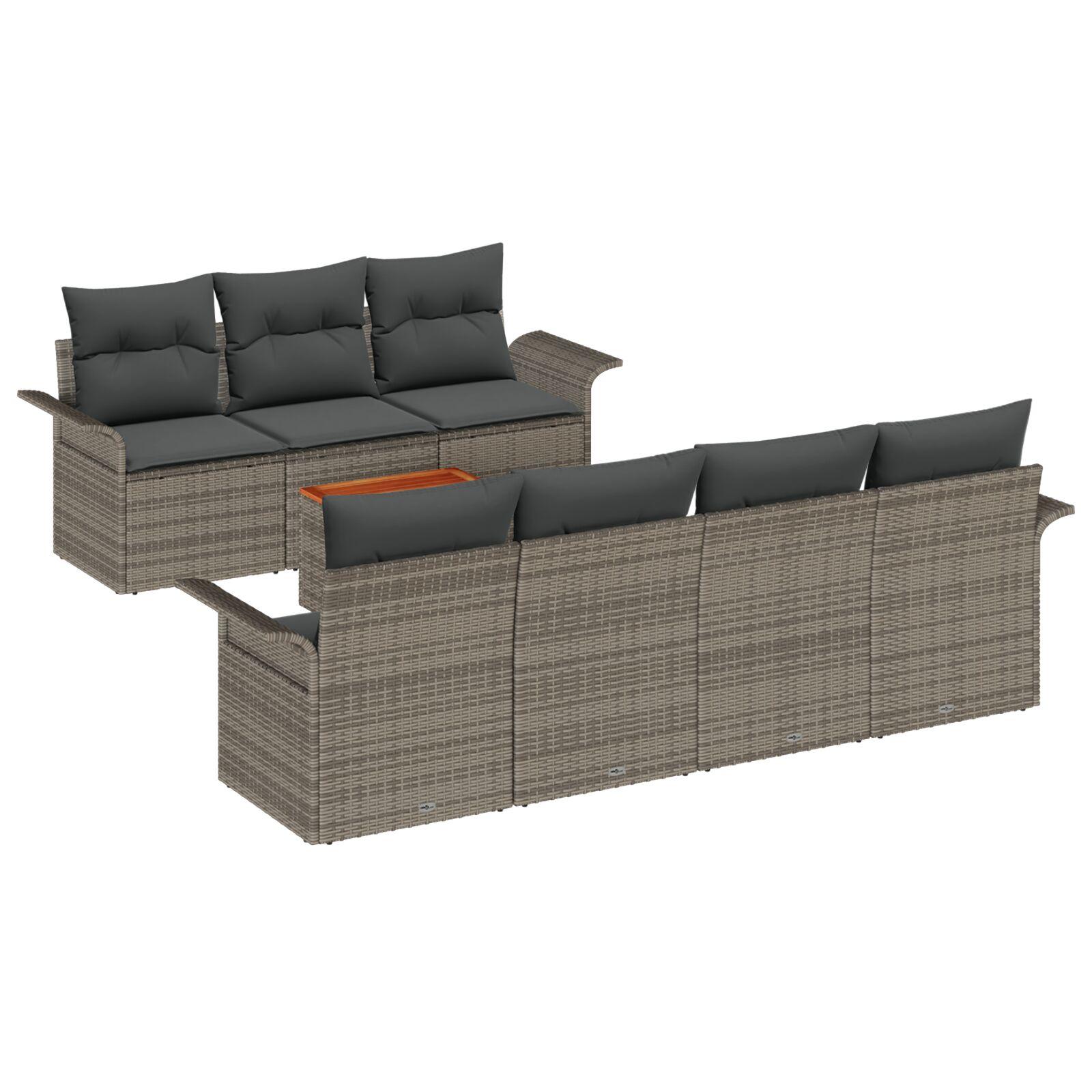Havesofa Sæt med pude med opbevaring 8 stk Grå 55 x 55 x 37 cm