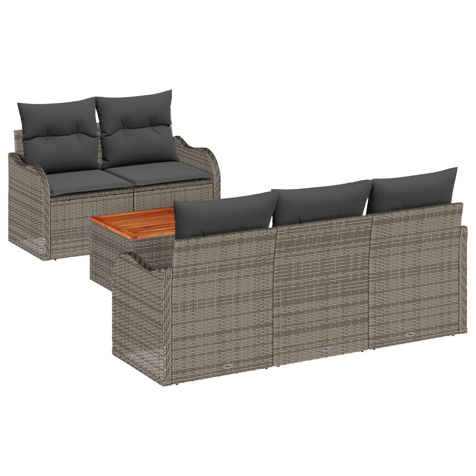 Havesofa Sæt med pude med opbevaring 6 stk Grå 55 x 55 x 37 cm