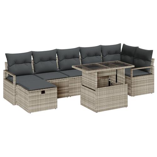 Have Sofa Sæt Sæt af 4 Lysegrå Rattan Stor Modulær