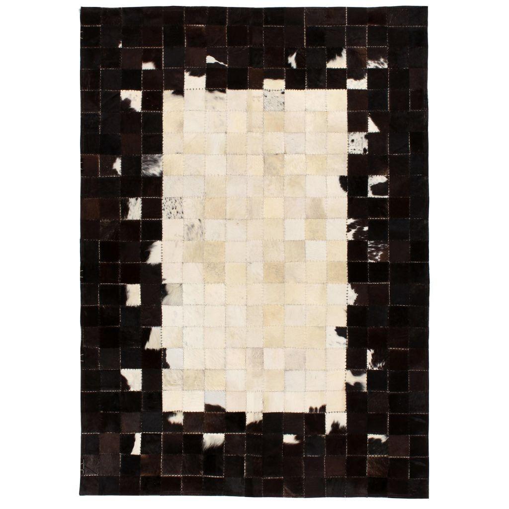 kolæder patchwork 80 150 cm firkantet sort/hvid
