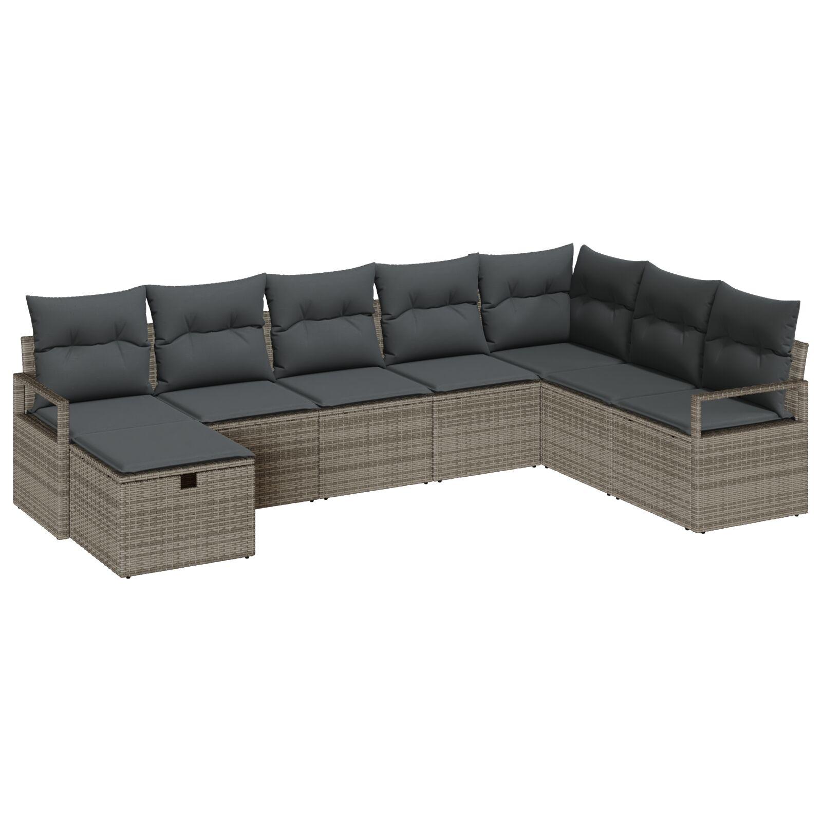 Sofa sæt i polyrattan - modulært loungesæt med puder, 5 pladser og opbevaring