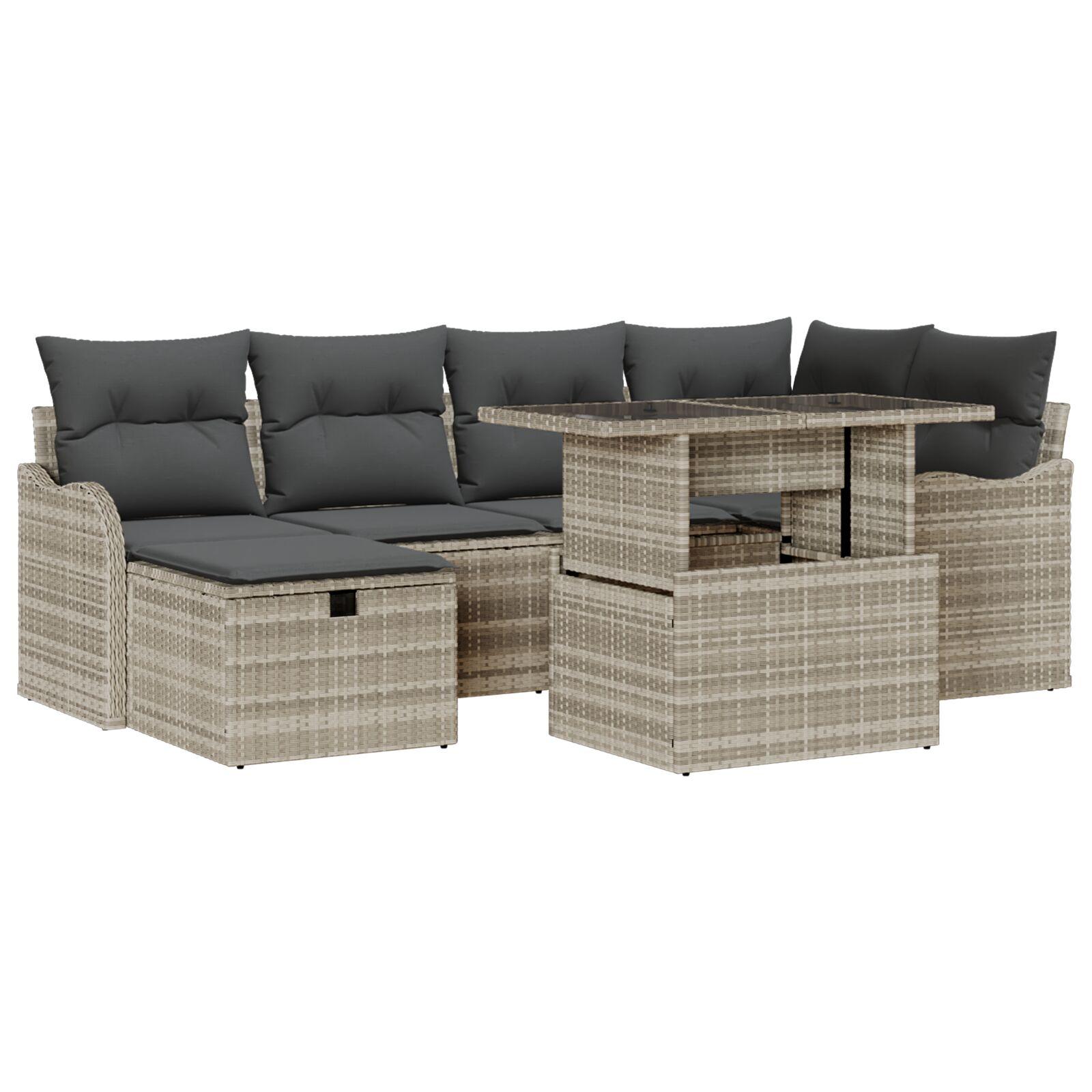Personers Have Sofa Sæt Med Puder Lys Grå Polyrattan Personers Have Sofa Med Opbevaring & Puder Lys Grå Polyrattan