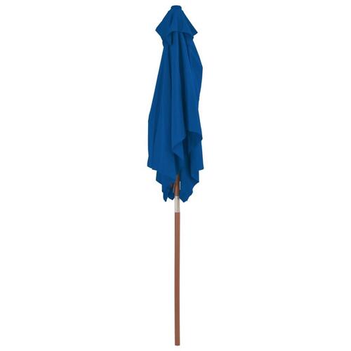 Parasol med træstang 150x200 cm blå