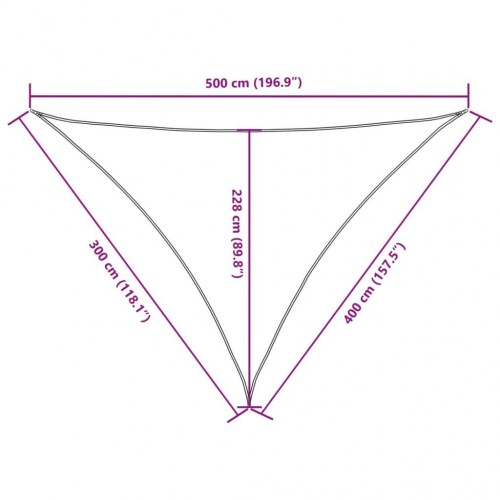 Solsejl trekant 3×4×5 m i oxfordstof - terrakotta