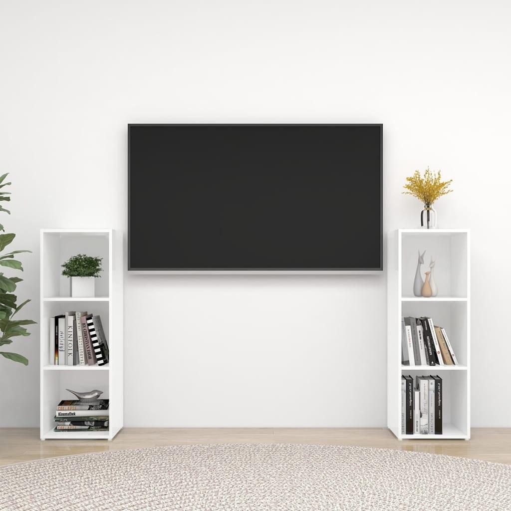 vidaXL tv-skabe 2 stk. 107x35x37 cm konstrueret træ hvid