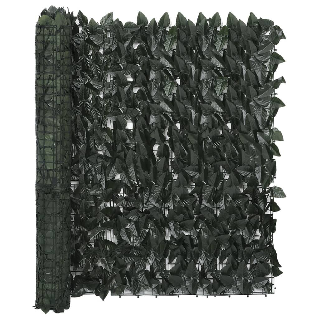 Altanafskærmning 400x100 cm mørkegrønne blade