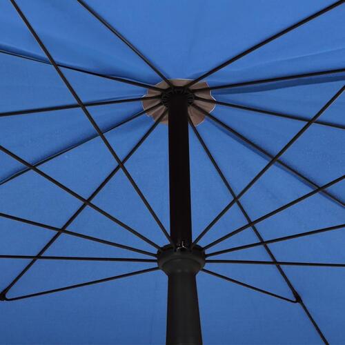 Halv parasol med stang 200x130 cm azurblå