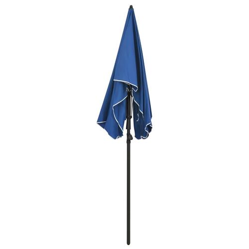Halv parasol med stang 200x130 cm azurblå