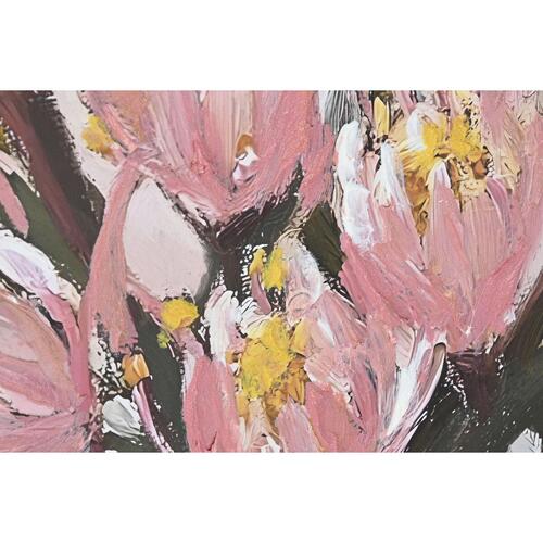 Lærredsmaleri - Shabby Chic vase, 83 × 83 cm