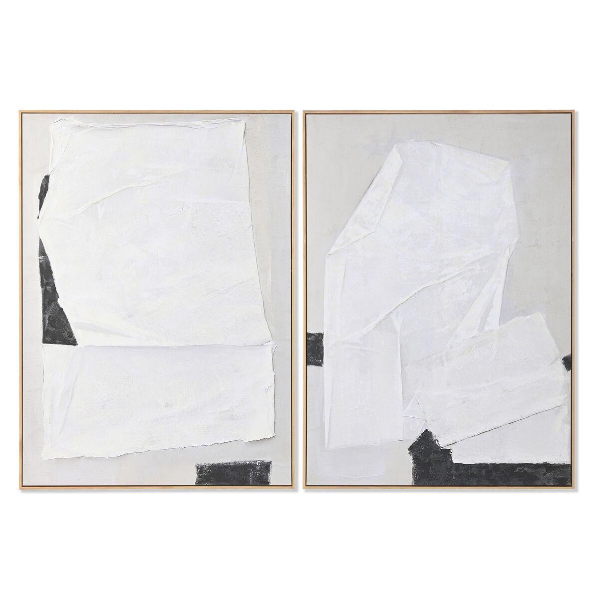 Maleri Home ESPRIT Hvid Sort Beige Abstrakt 103 x 4,3 x 143 cm (2 enheder)