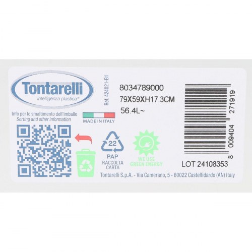 Tontarelli opbevaringsboks 79 × 59 × 17 cm - sæt á 6