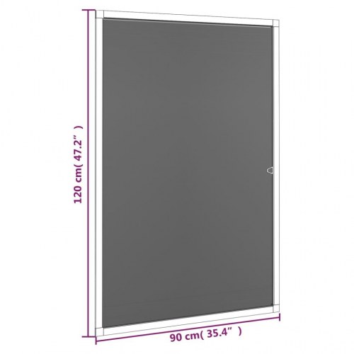 Insektnet til vinduer 90 × 120 cm - brun aluminiumsramme