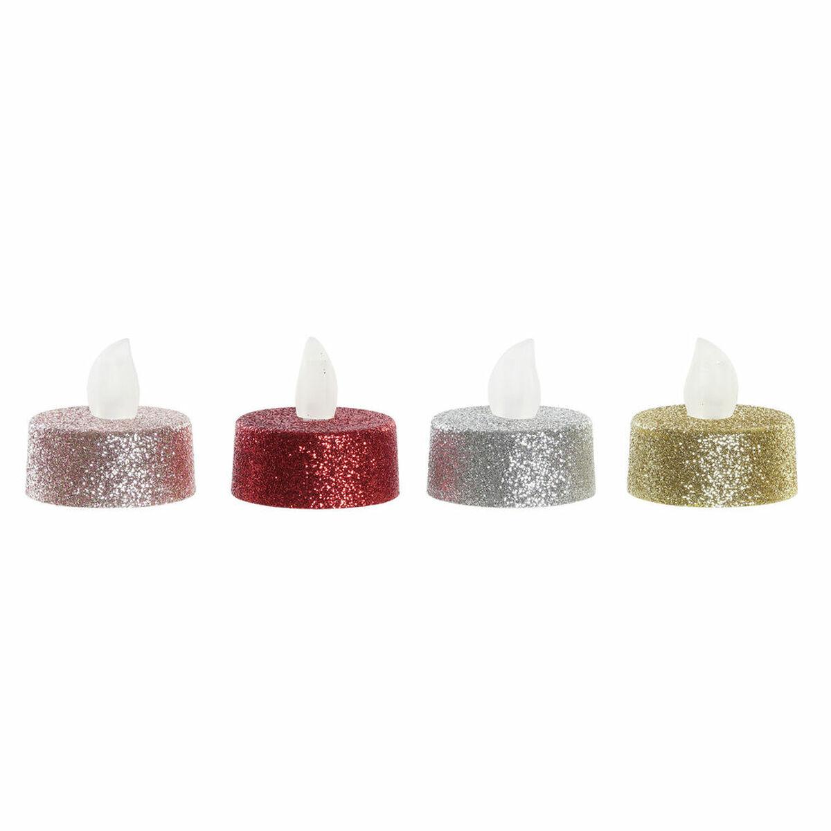 LED fyrfadslys - julelys, 4 stk. (4 × 4 × 5 cm)