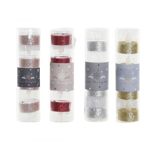 LED fyrfadslys - julelys, 4 stk. (4 × 4 × 5 cm)