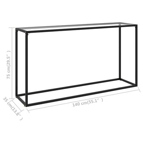 Konsolbord 140x35x75 cm hærdet glas transparent