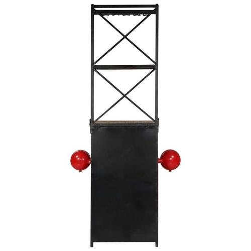 Vinskab i traktordesign 49x31x172 cm massivt mangotræ