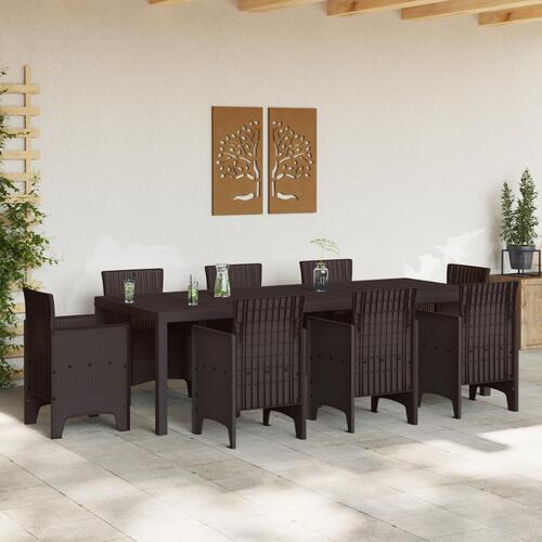 Havebord Brunt 250x100x73 cm Poly Rattan, Havebord Brunt 100x100x73 cm Poly Rattan, Havebord Brunt 150x100x73 cm Poly Rattan