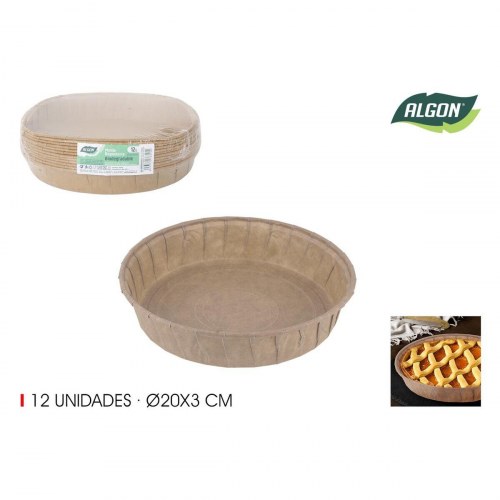 Algon bageforme i papir 20 × 4 cm - sæt med 12 stk. (24 enheder)