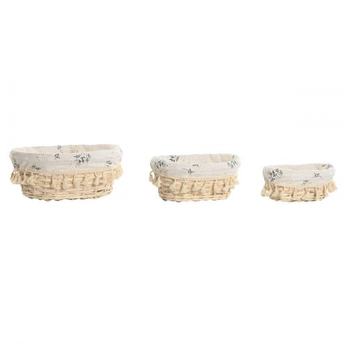 Kurvesæt i flet, natur - 3 dele (29 × 22 × 12 cm)