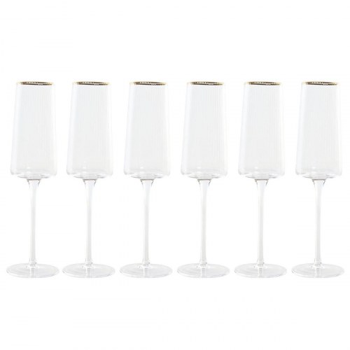 Champagneglas - gennemsigtig/gylden krystal, 400 ml (6 stk.)