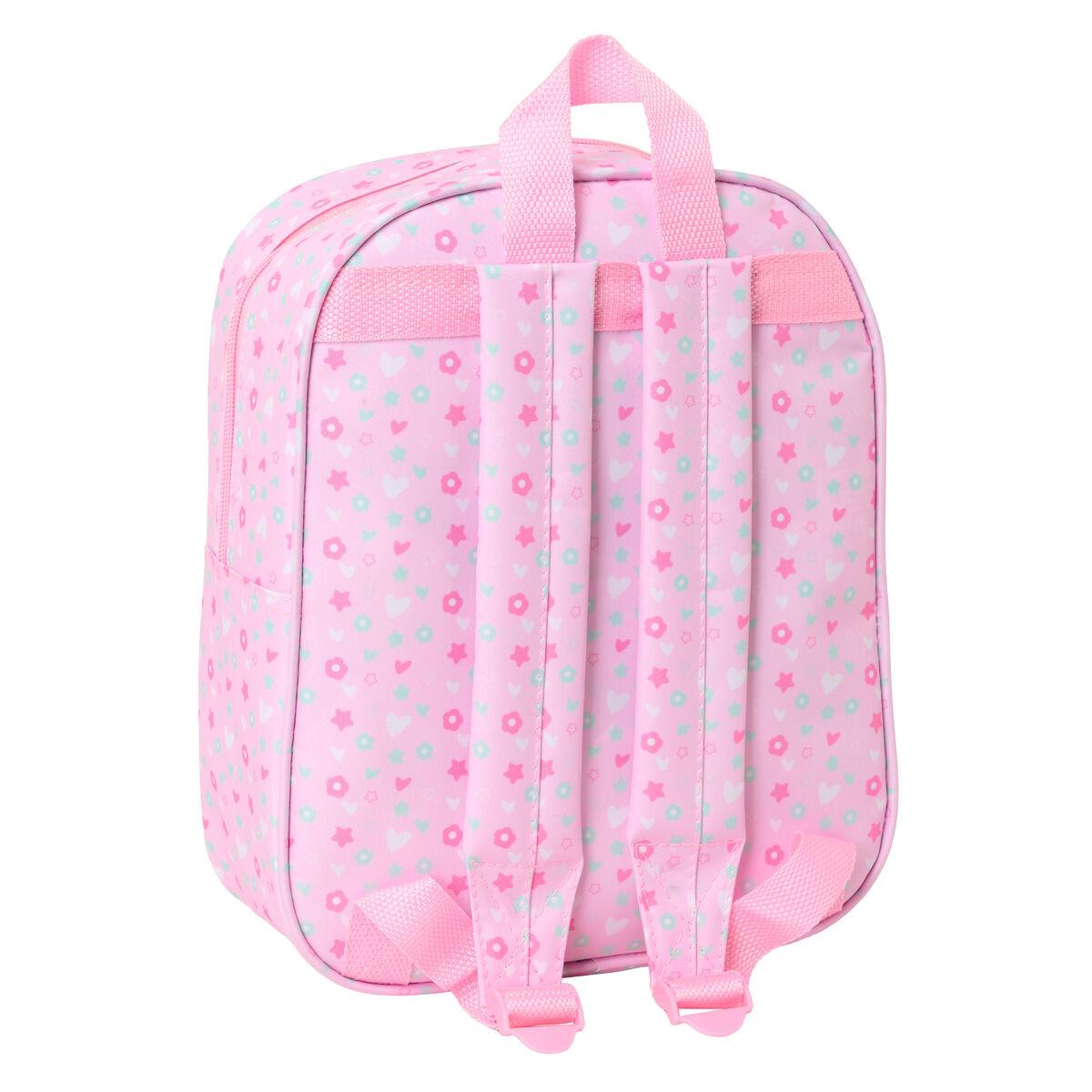Safta børnetaske - pink skoletaske 3D, 22 × 27 × 10 cm