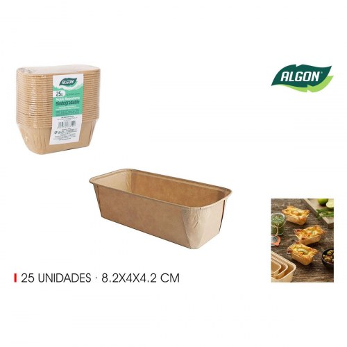 Algon bageforme i papir 8,2 × 4 × 4,2 cm - 25 stk. (36 pakker)