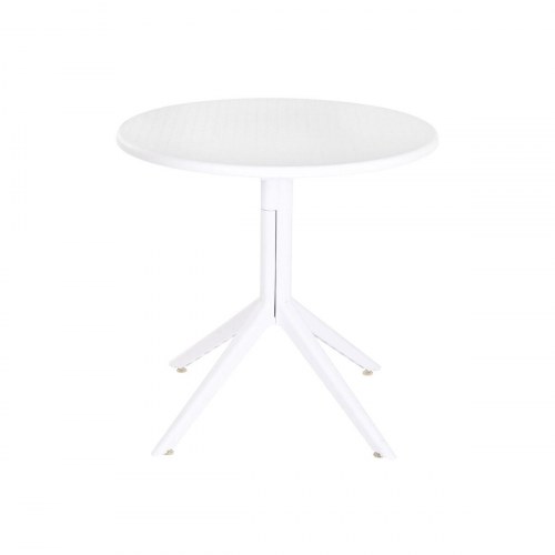 Spisebord - hvid, rund, metal og polypropylen, 80 × 80 × 75 cm